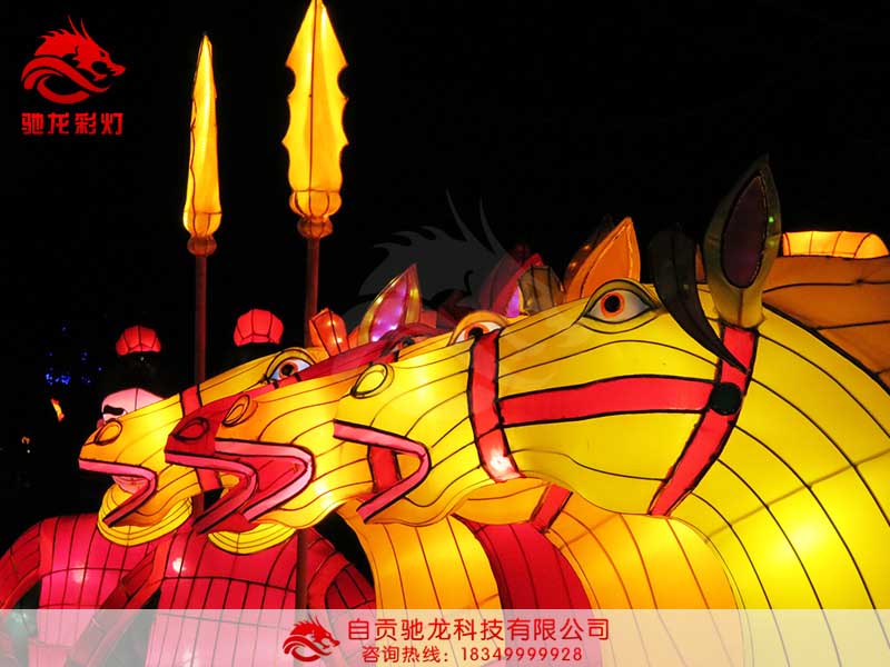 兵马俑彩灯马