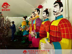咸阳战国七雄争霸灯会制作完成