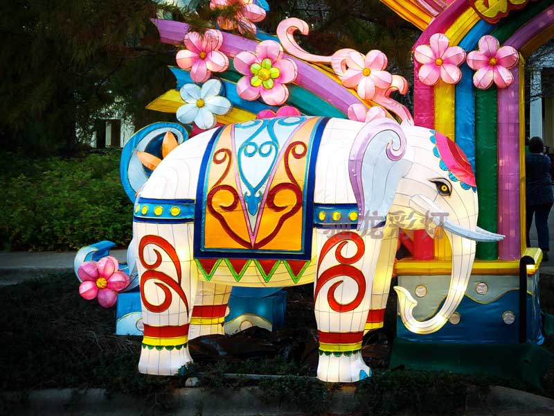 元宵花灯制作_大象灯组