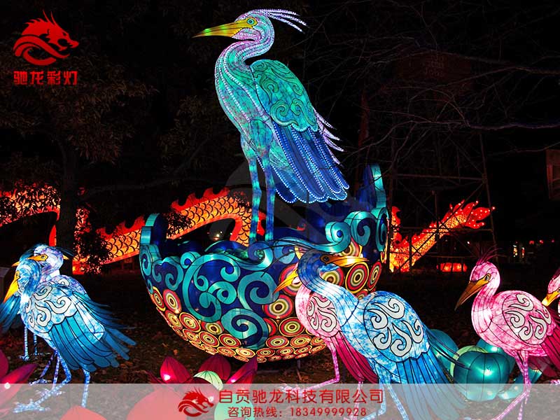 江西花灯制作_鸬鹚捕鱼灯组