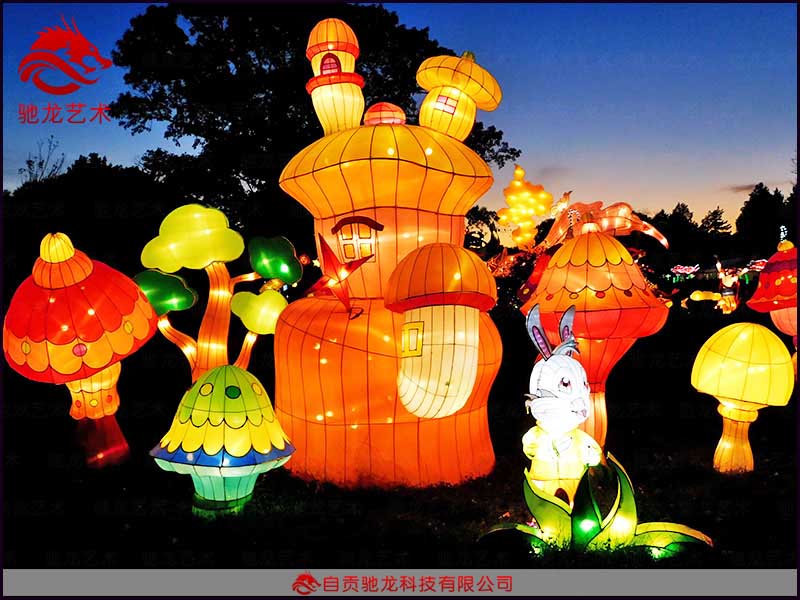 花灯制作_小型蘑菇布艺美陈