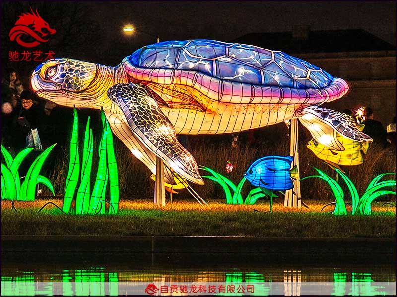 大型花灯制作_海洋生物鱼龟水母灯